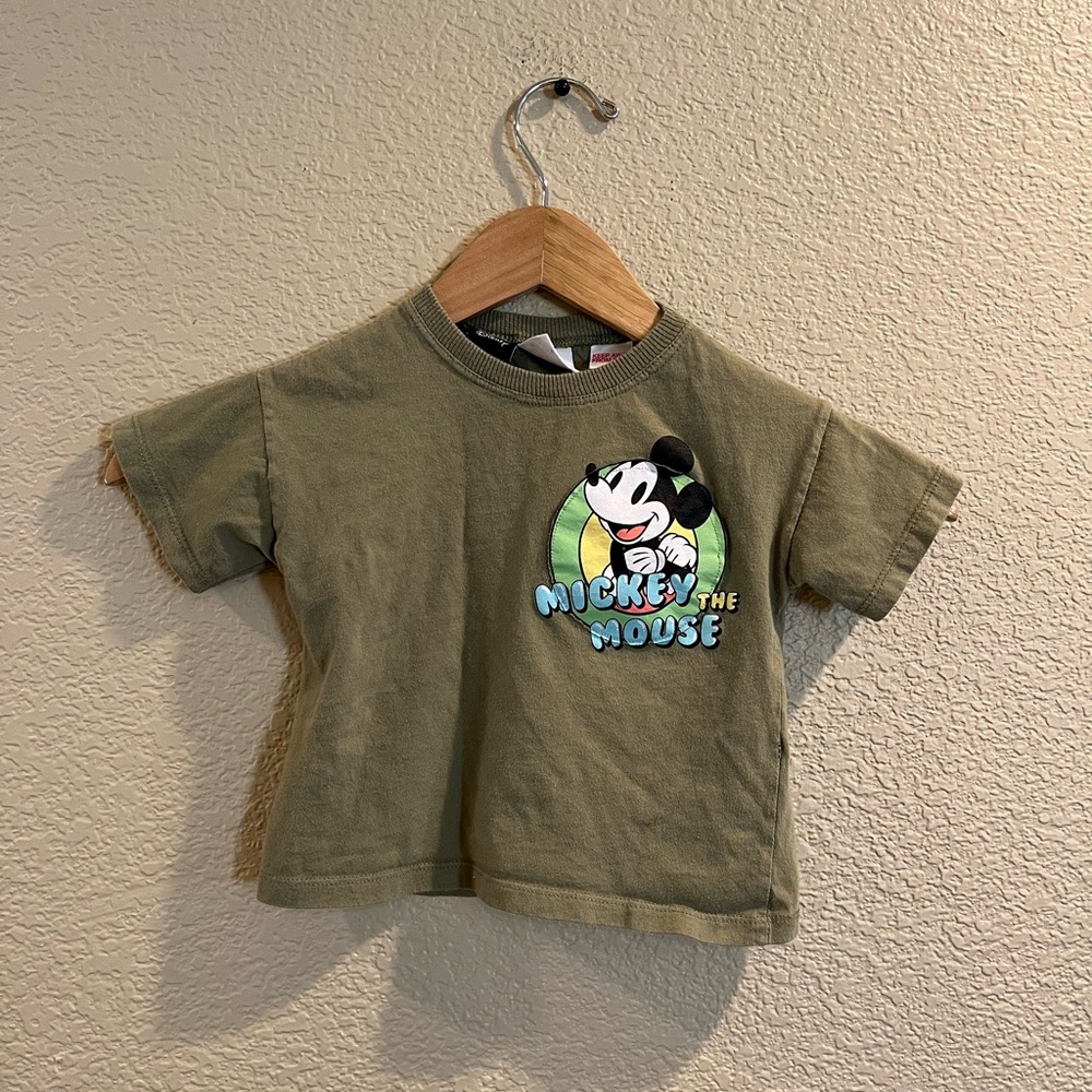 Disney Kids T-Shirt with Mickey Mouse - Olive